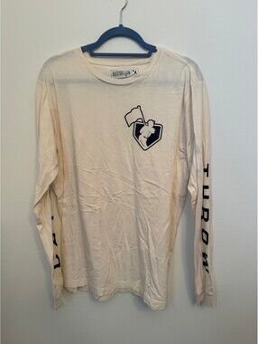 Baseballism cream long sleeve graphic T-shirt
